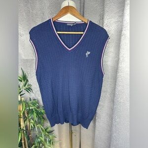 Ashworth Golf Men’s Knit Sweater Vest Navy Blue Sz L
